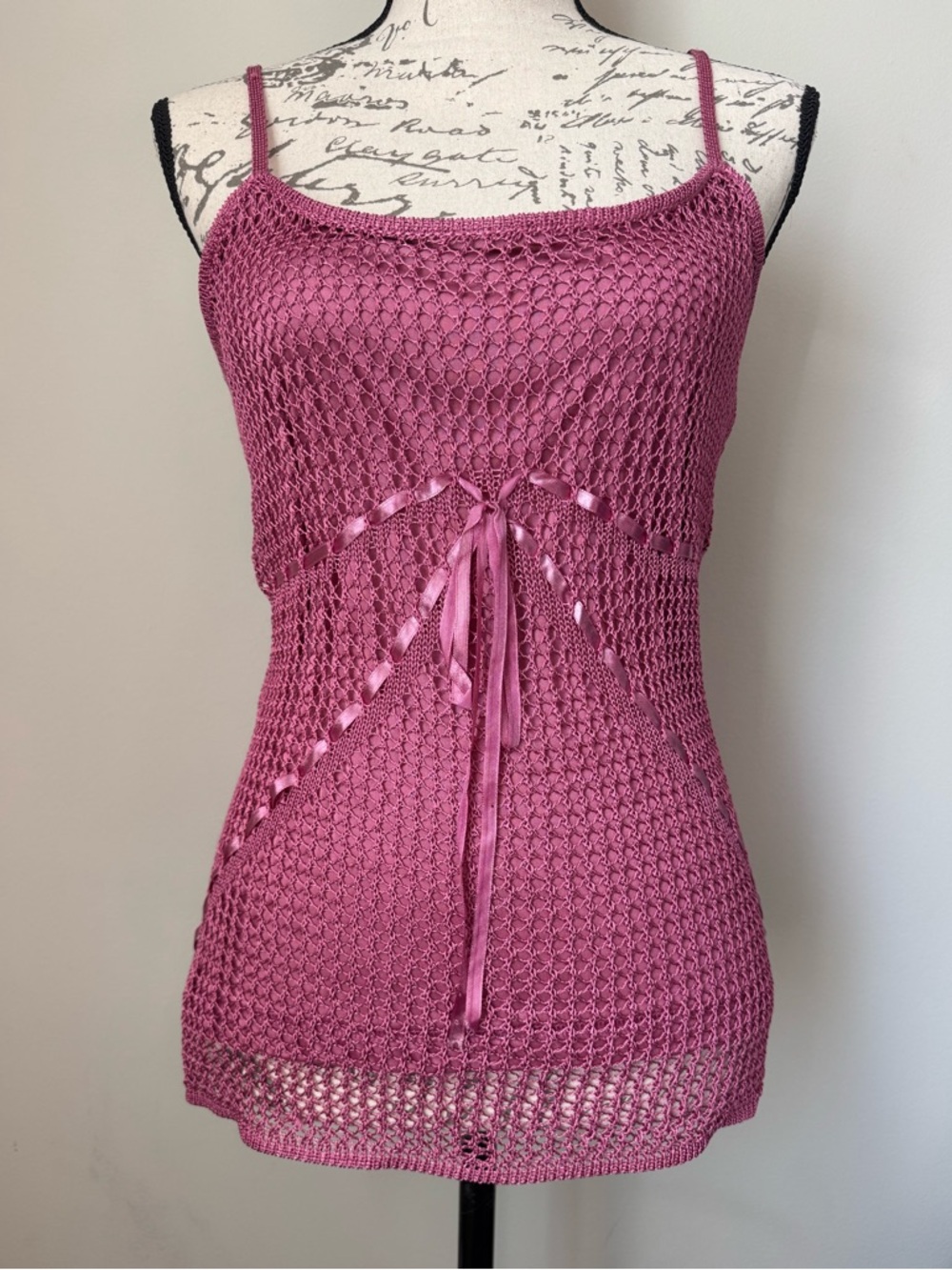 Apt. 9 Rose Pink Crochet Tie-Front Cami